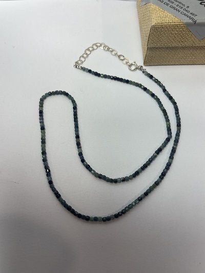 Collar Turmalina Azul tipo Paraiba de 2mm tallado-144024